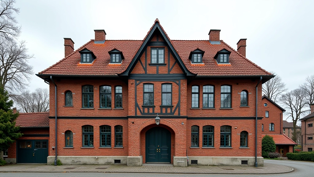 Biržų senos alaus daryklos pastatai, tradicinė architektūra, raudonas plytų mūras